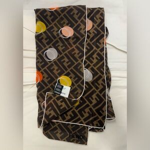 Fendi Iconic Extra Long Monogram Silk Scarf